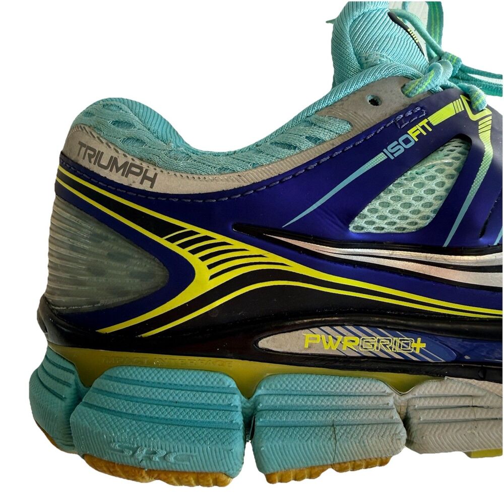 Saucony ISO Triumph Blue Teal Athletic Running Shoes Sneakers Womens Sz 9 - Picture 11 of 12